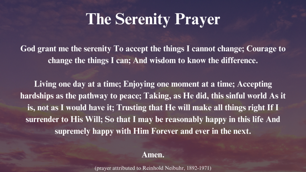 What is the serenity prayer? 